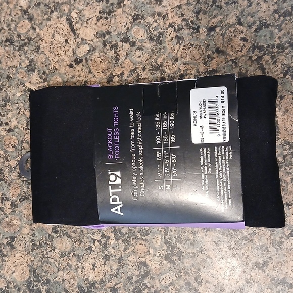 Apt.9 black out footless tights.  Size medium. - Picture 2 of 3